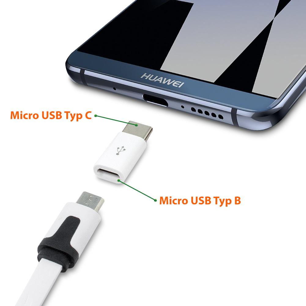 2x USB Adapter Typ C Stecker Smartphone Handy Tablet ...